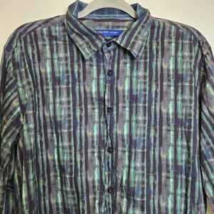 Georg Roth Los Angeles Abstract Plaid Long Sleeve Button-Down Shirt, Men's Large